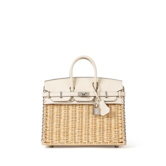 View 1 of Lot 1005: Nata Swift and Osier Wicker Picnic Birkin 25 Palladium Hardware, 2022