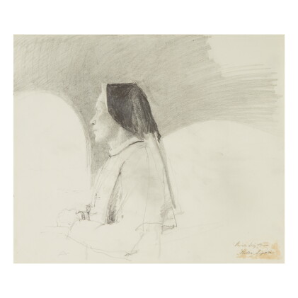 Catalog image of andrew wyeth | study for 'traveling alone'