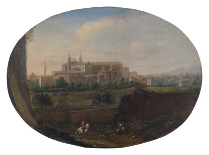 Catalog image of rome, a view from a garden looking south towards san giovanni in laterano, seen…