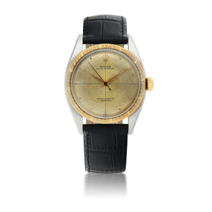 Catalog image of rolex | zephyr, ref 6582 stainless steel and yellow gold wristwatch with crossh…
