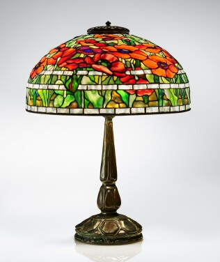View 1 of Lot 327: "Oriental Poppy" Table Lamp