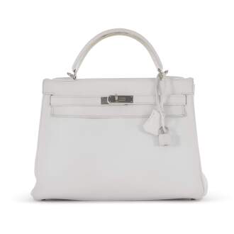 View 1 of Lot 52: White Togo Retourne Kelly 32 Palladium Hardware, 2007