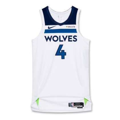 View 1 of Lot 50: Rob Dillingham ‘Christmas Day’ Minnesota Timberwolves 2024-2025 Game Issued Association Edition Jersey 