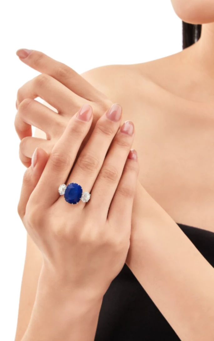 11.56 Carats Kashmir Sapphire and Diamond Ring