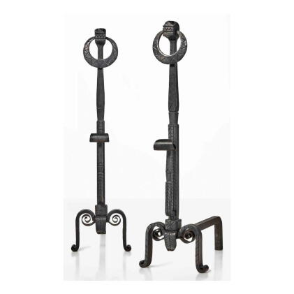 Catalog image of Pair of Andirons for the Office of Mr. Downs, Westinghouse Air Brake Company, W…