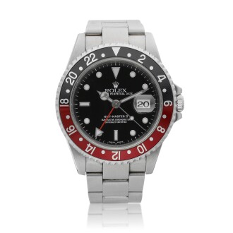View 1 of Lot 8253: GMT-Master II, Reference 16710 | A stainless steel dual time zone wristwatch with date and bracelet, Circa 2004 | 勞力士 GMT-Master II 型號16710 | 精鋼兩地時間鏈帶腕錶，備日期顯示，約2004年製