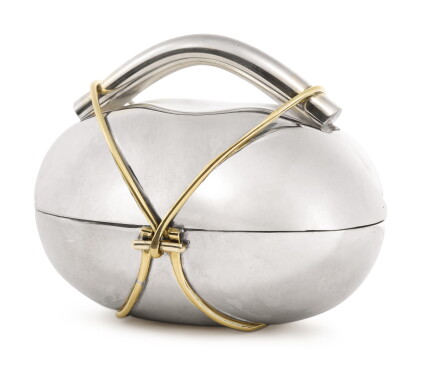 Catalog image of An Israeli parcel-gilt silver Etrog Box, Arie Ofir, Jerusalem, circa 1985