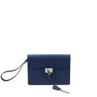 View 1 of Lot 175: Navy Epsom Sac a Depeches 24 Pouch Palladium Hardware, 2024