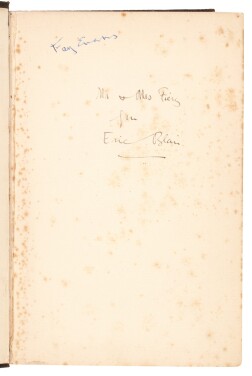 View 1 of Lot 114: George Orwell | A Clergyman's Daughter, 1935, first edition, inscribed to Mabel and Francis Fierz