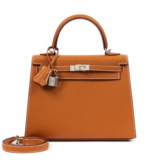 View 1 of Lot 14: Gold Epsom Kelly 25 Sellier Electrum Hardware, 2025