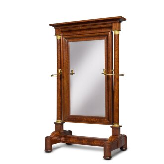 View 1 of Lot 158: A Very Fine Classical Ormolu Mounted Figured Mahogany Cheval Glass, Attributed to the School of Duncan Phyfe, New York, Circa 1835