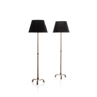 View 1 of Lot 240: Paire de lampadaires