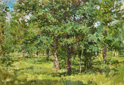 Catalog image of yakov markovich khaimov | oak trees at the edge of the woods