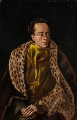 Catalog image of Portrait d'André Pieyre de Mandiargues au grand col de léopard