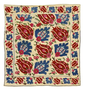 View 1 of Lot 581: An Ottoman embroidered bohça, Turkey, 17th century