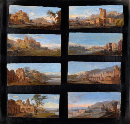 Catalog image of Eight miniature Italianate landscapes
