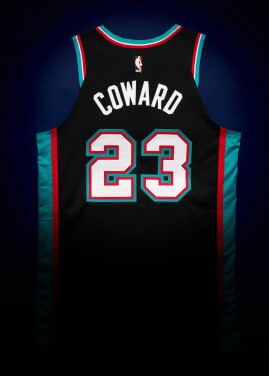 View 1 of Lot 6: Cedric Coward ‘Rookie Debut’ Memphis Grizzlies 2025-2026 NBA Tip-Off Game Worn Classic Edition Jersey
