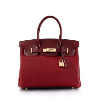 View 1 of Lot 8367: Rouge H and Rose Azalee Sombrero and Clemence Birkin 30 Gold Hardware, 2019