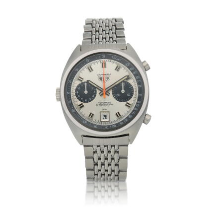 Catalog image of 'Third Execution' Carrera, Ref. 1153 Stainless steel chronograph wristwatch wit…