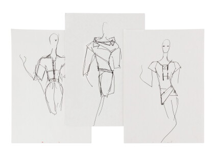 Catalog image of Three original sketches for fashion | Trois croquis de mode originaux