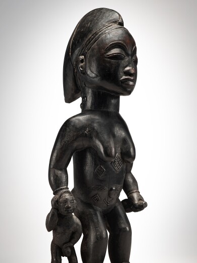 View 1 of Lot 75: Lumbo Mother and Child Figure, Gabon