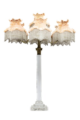 Catalog image of A seven-light candelabra, signed Clarke, "Cricklite" model, Victorian, circa 1880