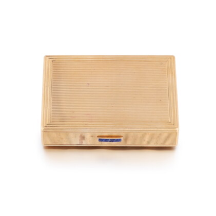 Catalog image of Cartier | Poudrier or et saphir | Gold and sapphire powder compact