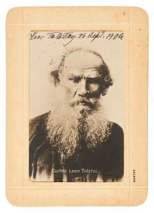 Leo Tolstoy | Signed photographic postcard, Moscow, 1904