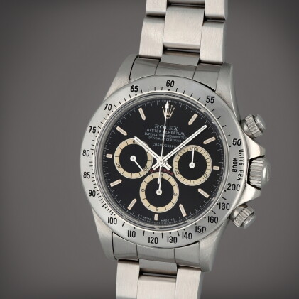 Catalog image of Daytona 'Inverted 6 Zenith', Reference 16520 | A stainless steel chronograph wr…