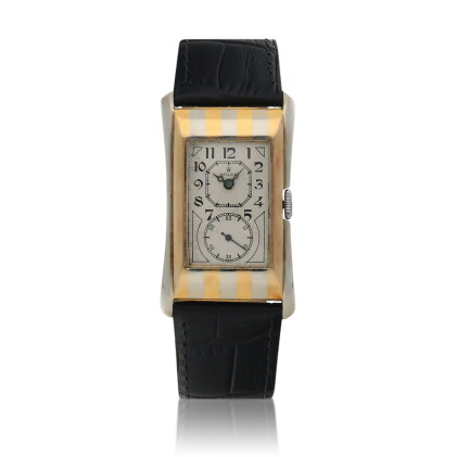 Catalog image of 'Tiger Stripe' Prince, Ref. 971A White and yellow gold wristwatch Circa 1938