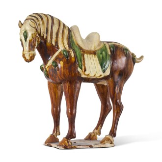 View 1 of Lot 5006: A sancai-glazed pottery figure of a horse Tang dynasty 唐 三彩馬