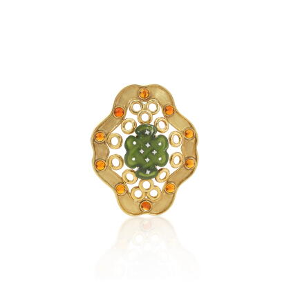 Catalog image of Gold, gem set and diamond pendant, 1970s