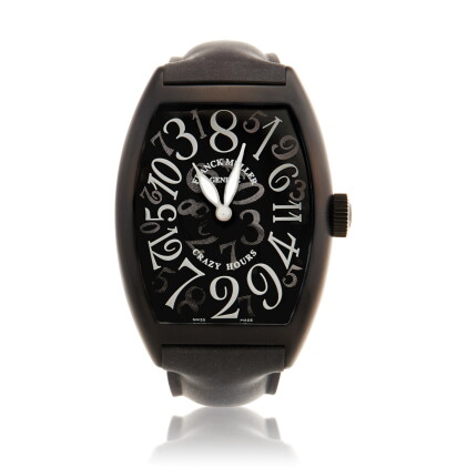 Catalog image of Reference 8880 CH NR Crazy Hours | A PVD-coated stainless steel tonneau shaped …