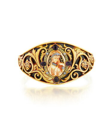 Catalog image of Bracelet écaille de tortue, ivoire, améthystes et diamants | Tortoiseshell, ivo…