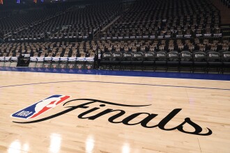 View 1 of Lot 21: NBA Finals Court Panel New York | 'Finals' Text Fragment  [‘ALS’]
