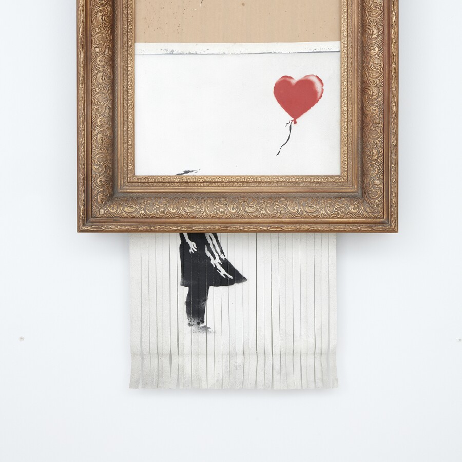 Latest Banksy Artwork 'Love is in the Bin' Created Live at Auction | Contemporary Art | Sotheby's