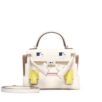 View 1 of Lot 23: Limited Edition Nata, Lime, Mauve Sylvestre and Chai Epsom Quelle Idole Kelly Doll Picto Palladium Hardware, 2022