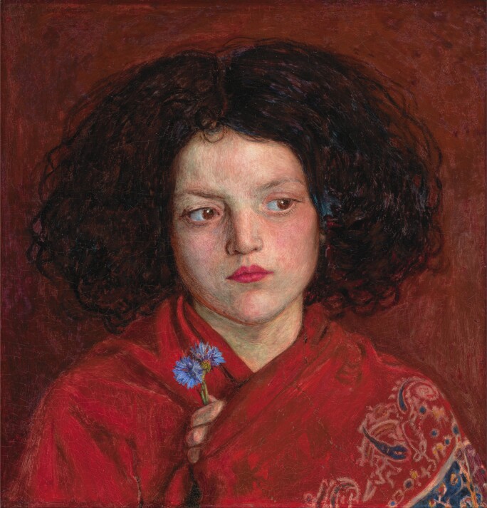 THE IRISH GIRL, a painting by FORD MADOX BROWN, 1860. YALE CENTER FOR BRITISH ART