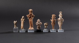 View 1 of Lot 112: Seven Zoomorphic and Divine Terracotta Figures, circa 2000-1500 B.C., and later