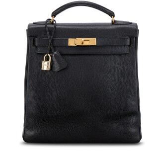 View 1 of Lot 640: Vintage Black Ardennes Kelly Ado 28 Gold Hardware, 1998