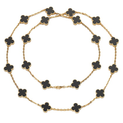 Catalog image of Onyx necklace, 'Alhambra'