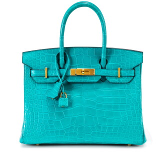 View 1 of Lot 459: Bleu Paon Matte Alligator Mississippiensis Birkin 30 Gold Hardware, 2020