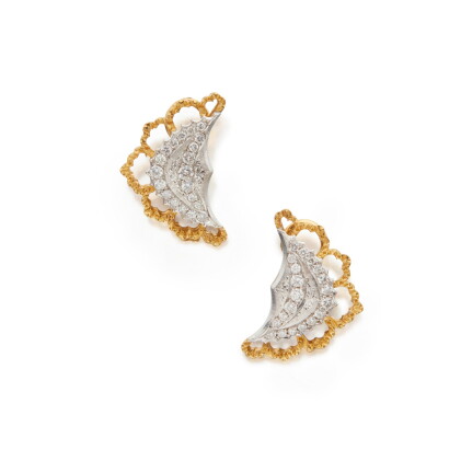 Catalog image of Pair of Gold and Diamond Earclips