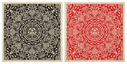 Catalog image of ORNATE PATTERN BLACK; and ORNATE PATTERN RED (2 Prints)