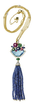 Catalog image of gem set and diamond pendant, michele della valle