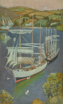 Catalog image of joseph edward southall, r.w.s., r.b.s.a., n.e.a.c. | brigs on the fowey estuary