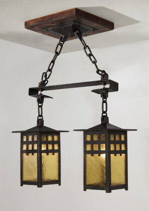 Catalog image of gustav stickley | two-light chandelier, model no. 598
