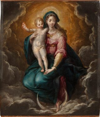 View 1 of Lot 102: Vierge à l'Enfant sur un croissant de lune