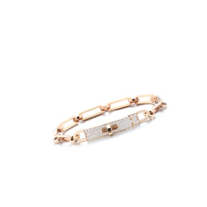 View 1 of Lot 3154: 18K Rose Gold and Diamond Kelly Chaine Bracelet
