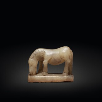 View 1 of Lot 589: A miniature beige jade 'horse' seal, Ming / Qing dynasty | 明 / 清 玉袖珍馬鈕印